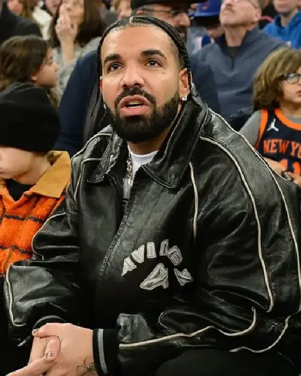 Drake Knicks Game Leather Jacket sale