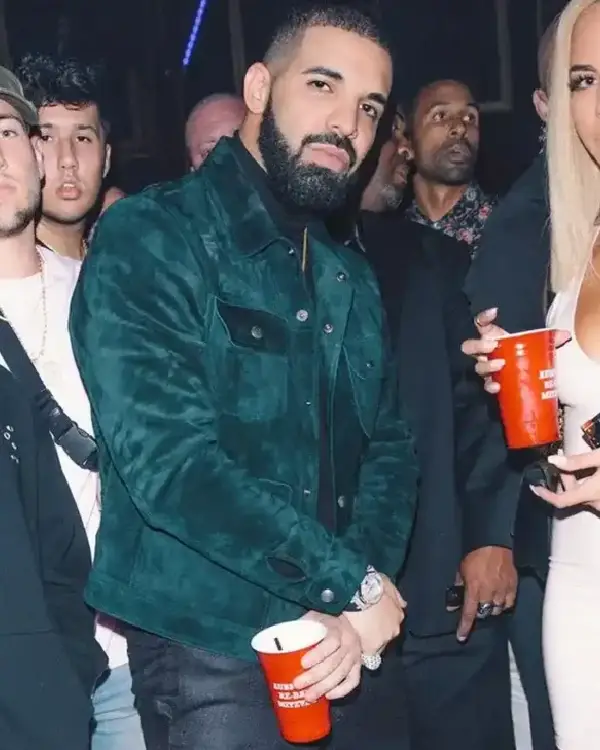 Drake Suede Leather Green Jacket