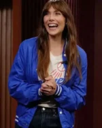 Elizabeth Olsen Blue Varsity Jacket