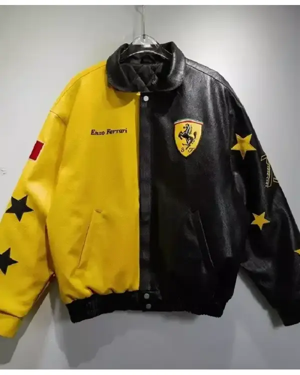 Ferrari Motorcycle Bomber Yellow and Black Jacket