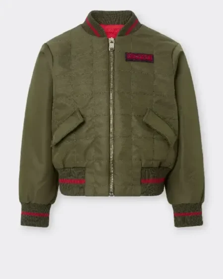 Ferrari Olive Green Technical Bomber Jacket