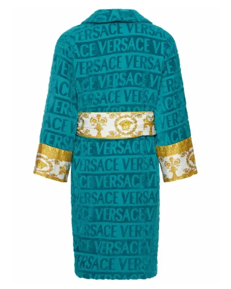 Get Your Luxury Green Versace Robe Iconic Gold Medusa Design