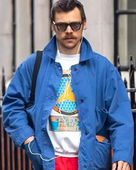 Harry Styles London 2025 Blue Cotton Jacket