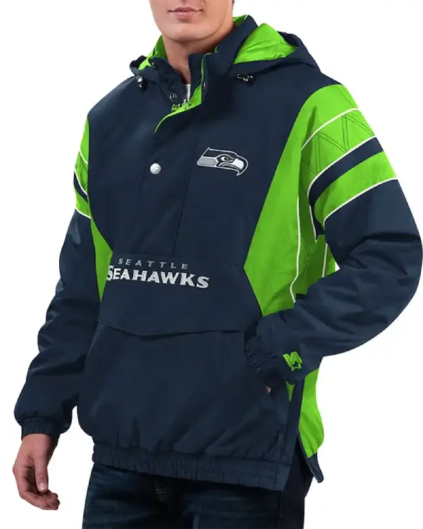 Home Team Seattle Seahawks Half-Zip Hoodie Jacket