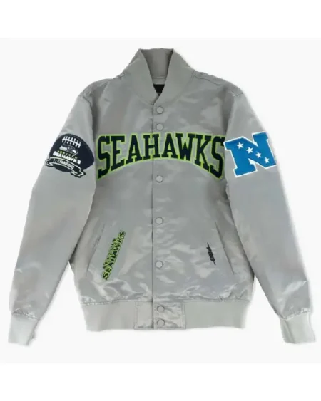 Hometown Hero Seattle Seahawks Grey Satin Jacket