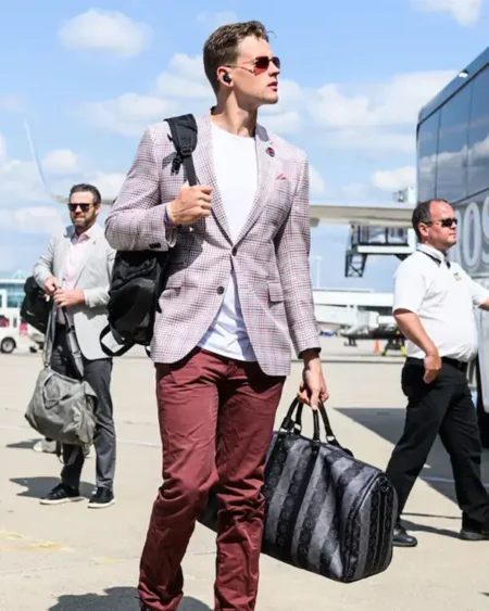 Joe Burrow Purple Plaid Coat
