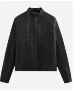 Kith x Batman 85th Anniversary Special Wayne Industries Black Moto Leather Jacket