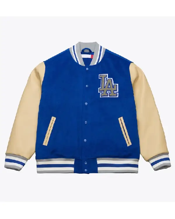 LA Dodgers Team Traditions Varsity Wool_Leather Jacket For Sale