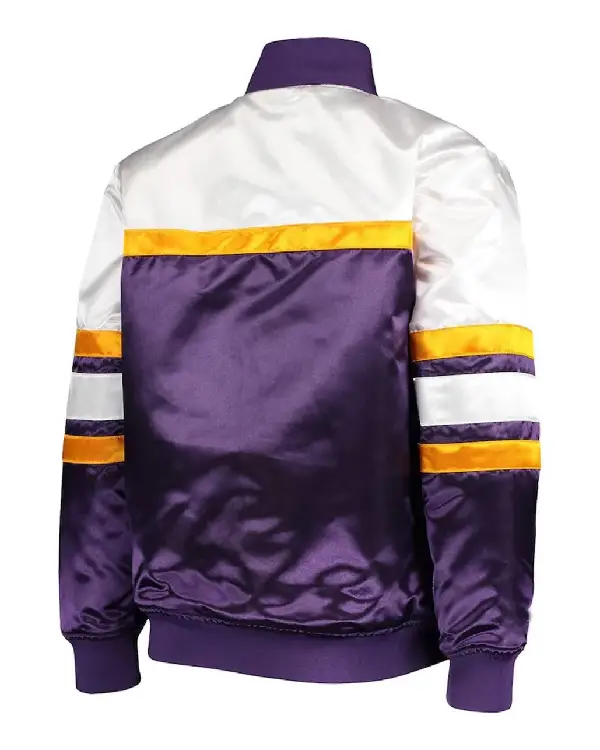 LA Lakers Hardwood Classics Purple_White Jacket For Sale