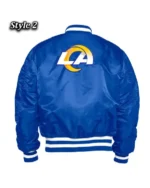 LA Rams Bomber MA-1 Royal Satin Jacket