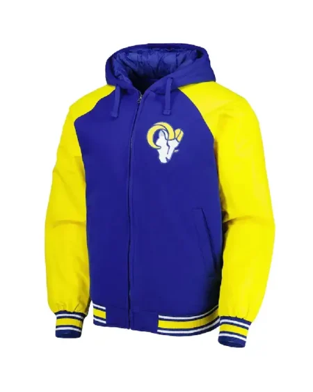 LA Rams Defender Royal Hoodie Varsity Jacket