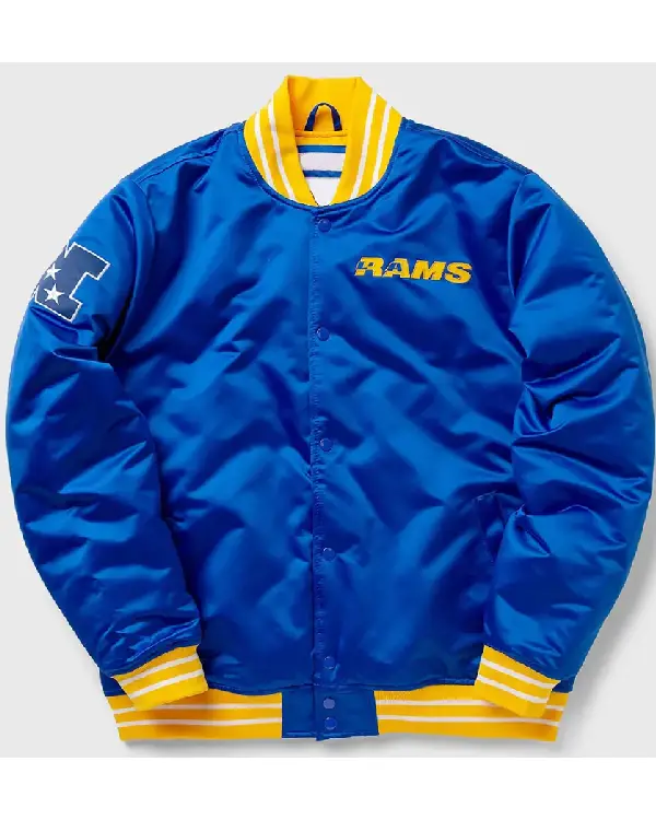 LA Rams Heavyweight Blue Satin Jacket