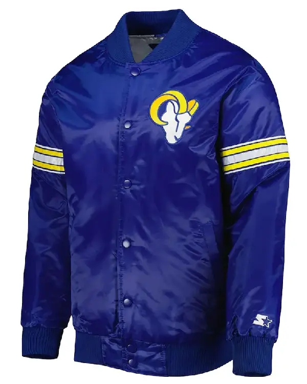 LA Rams Pick and Roll Blue Satin Jacket