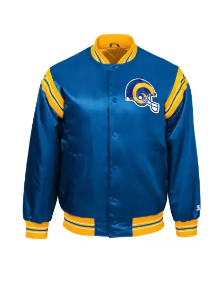 LA Rams The Enforcer Royal Blue Satin Jacket