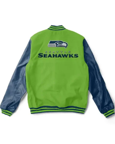 Letterman Seattle Seahawks Light Green and Blue Jacket sale