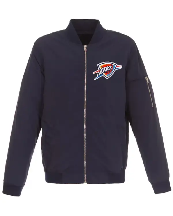 Lightweight Oklahoma City Thunder Nylon Bomber Jacket