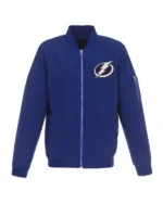 Lightweight Tampa Bay Lightning Blue Nylon Bomber Jacket