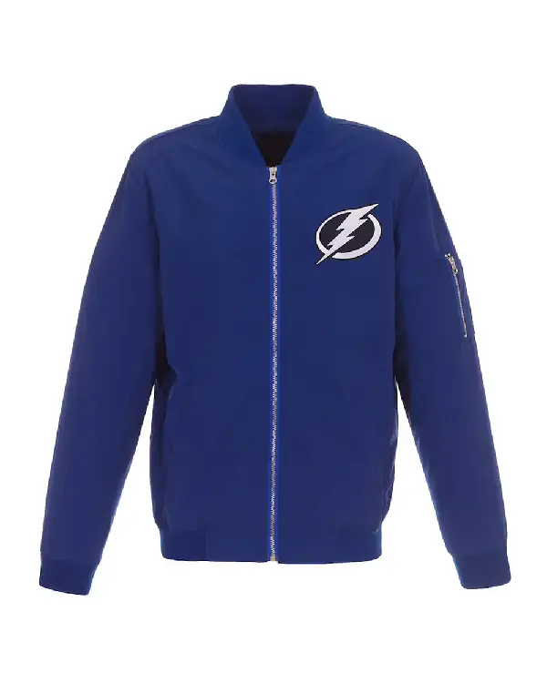 Lightweight Tampa Bay Lightning Blue Nylon Bomber Jacket