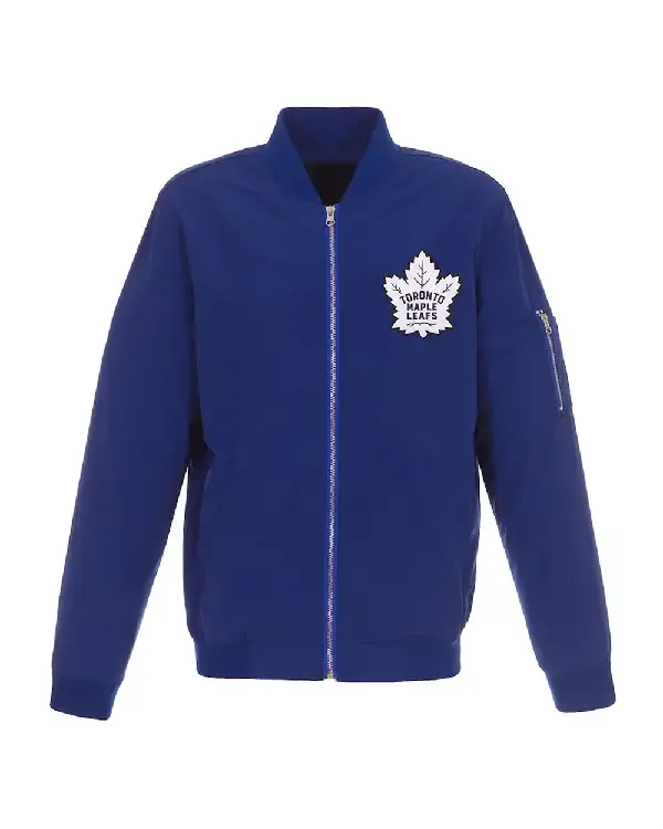 Lightweight Toronto Maple Leafs Nylon Royal Bomber Jacket
