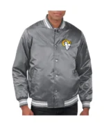 Locker Room LA Rams Gray Satin Jacket