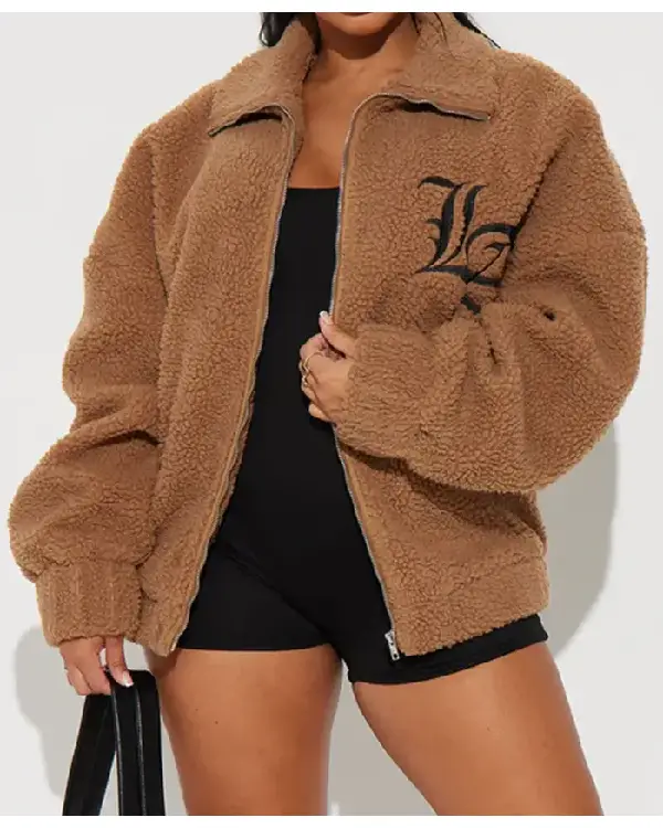 Los Angeles Chamarra Universitaria Brown Sherpa Jacket