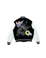 Louis Vuitton Crochet Flowers Black Varsity Jacket For Men and Women