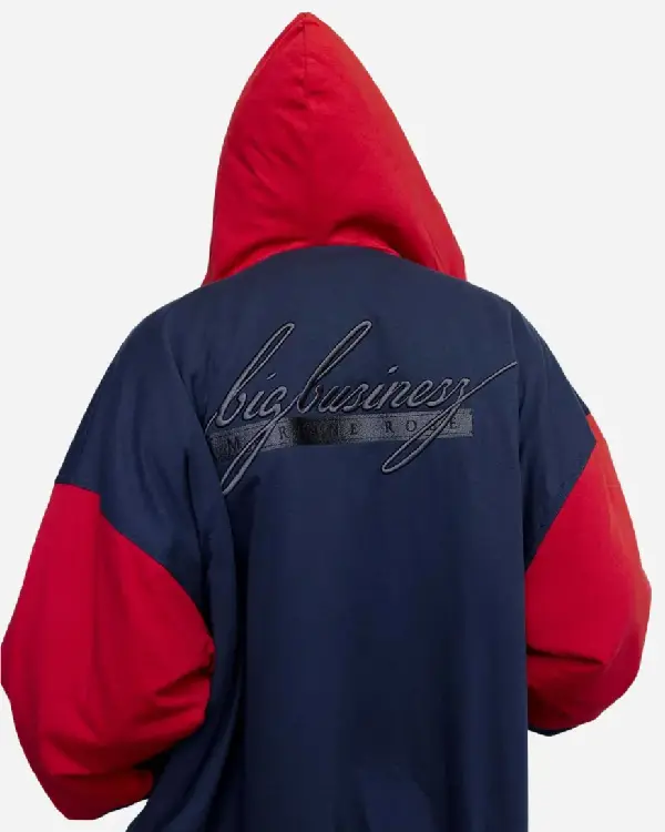 Martine Rose Big Business Quilted Navy Blue Zip Up