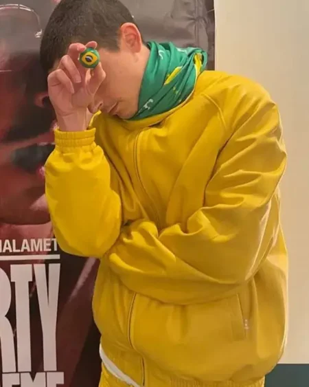 Marty Supreme Timothee Chalamet Brazil Yellow Jacket