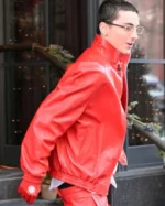 Marty Supreme Timothee Chalamet Red Leather Jacket for sale