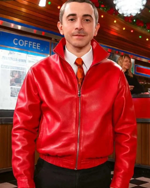 Marty Supreme Timothee Chalamet Red Leather Jacket sale