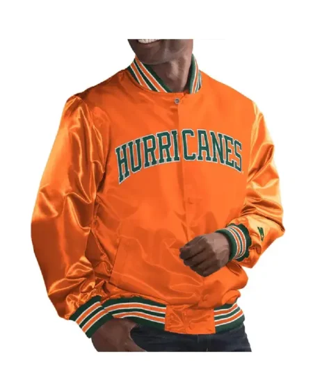 Miami Hurricanes Bomber Satin Jacket Sale