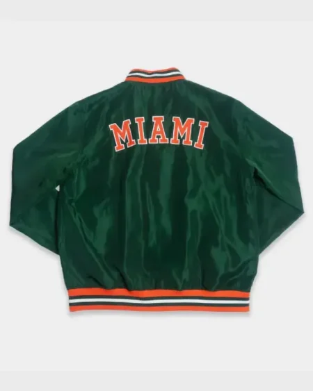 Miami Hurricanes Green Retro Sebastian Bomber Jacket