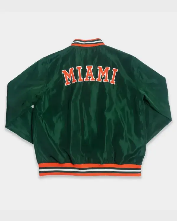 Miami Hurricanes Green Retro Sebastian Bomber Jacket