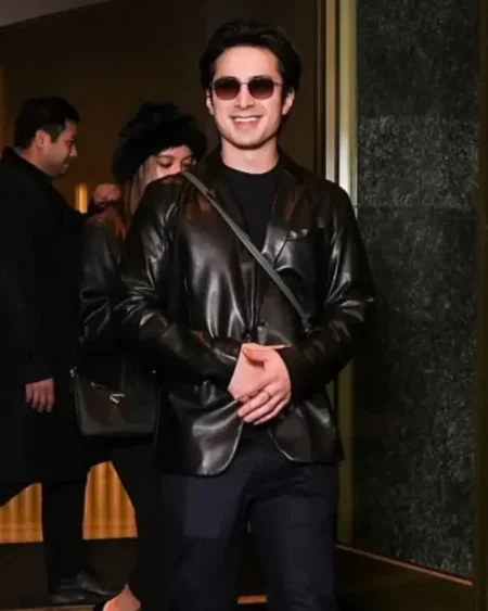 Milan Fashion Week Hudson Williams Leather Blazer