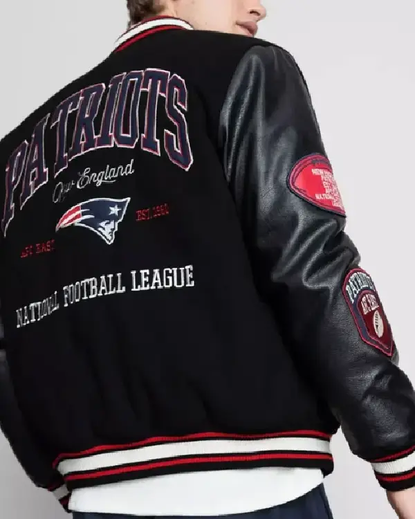 NFL New England Patriots Black Varsity Jacket sale