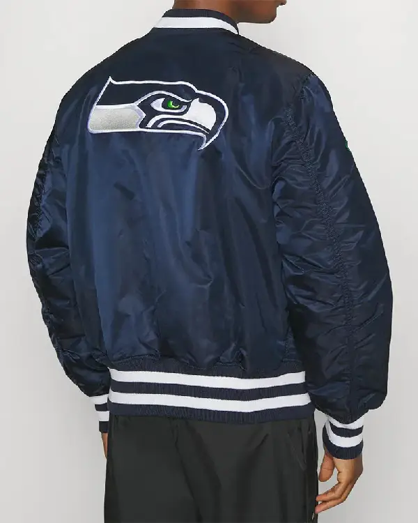Navy Blue Seattle Seahawks Bomber MA-1 Jacket sale