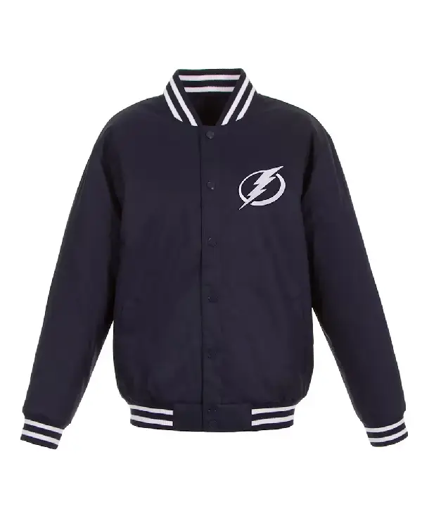 Navy Tampa Bay Lightning Front Hit Poly Twill Jacket