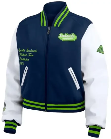 Navy_White Seattle Seahawks Varsity Full-Zip Jacket