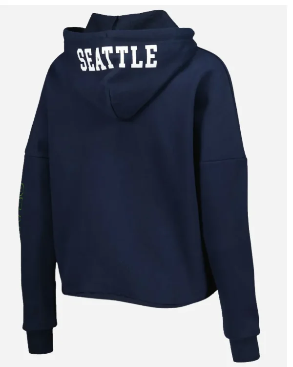 New Era Seattle Seahawks College Navy Sleeve Pullover Hoodie