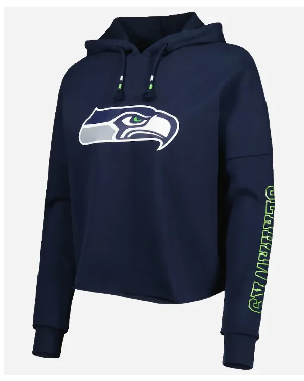 New Era Seattle Seahawks College Navy Sleeve Pullover