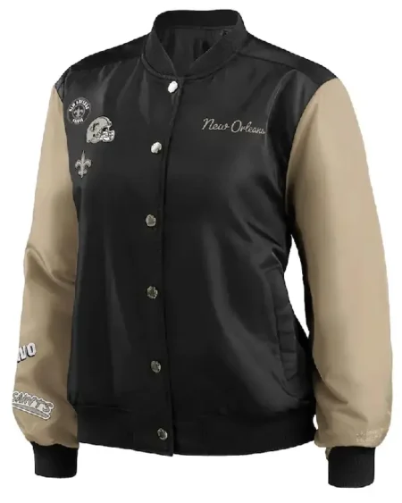 New Orleans Saints Erin Andrews Bomber Satin Jacket