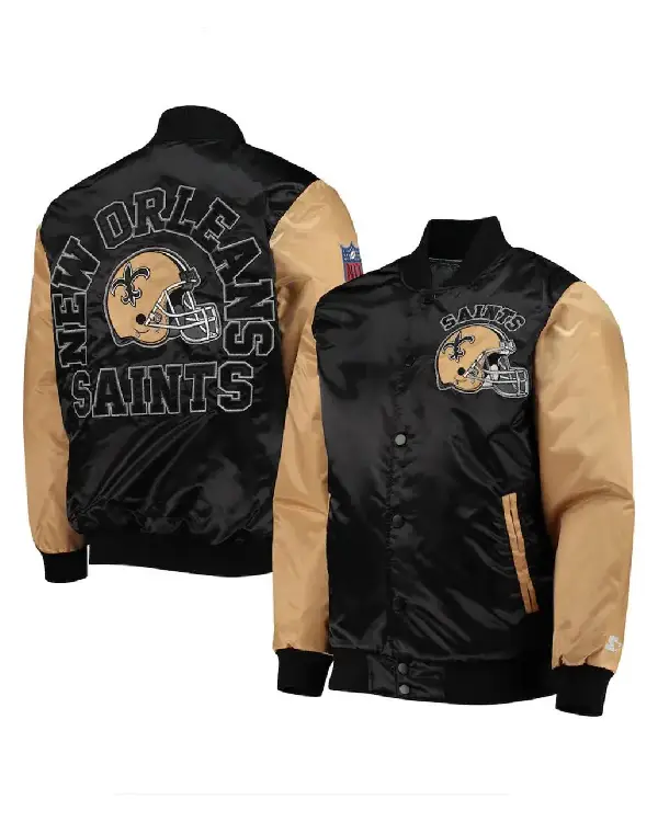 New Orleans Saints Locker Room Throwback Black and Gold Jacket for sale
