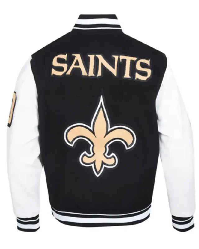 New Orleans Saints Mashup Rib Varsity Wool_Leather Jacket sale