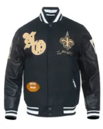 New Orleans Saints Prep Varsity Wool_Leather Jacket