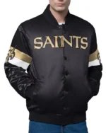 New Orleans Saints Triple Option Varsity Satin Jacket