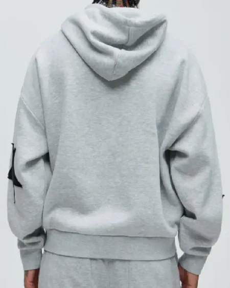 Oversized Tyson Star Grey Zip Up Hoodie for Men and Women