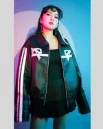 Pink Bow Leather Jacket On Sale