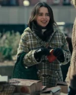 Ponies Emilia Clarke Toggle Green Wool Duffle Coat For Sale