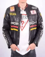 Porsche Racing Black Leather Jacket