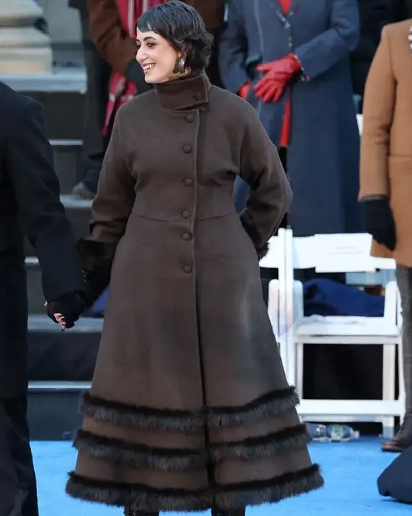 Rama Duwaji Ceremonial Inauguration 2026 Fur Trim Long Coat